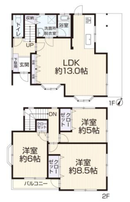 神奈川県藤沢市鵠沼藤が谷4丁目の中古一戸建ての間取り図