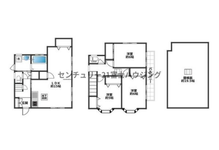 神奈川県鎌倉市岩瀬の中古一戸建ての間取り図