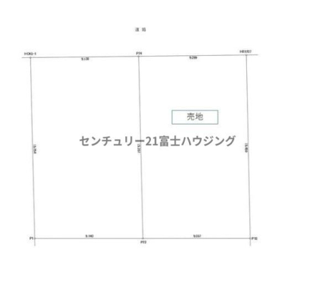 神奈川県藤沢市鵠沼松が岡1丁目の土地の間取り図