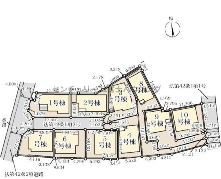 神奈川県茅ヶ崎市松林2丁目の新築一戸建ての全体区画図