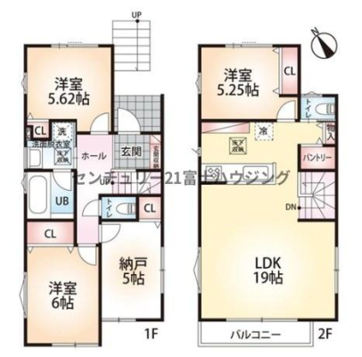 神奈川県藤沢市善行3丁目の新築一戸建ての間取り図