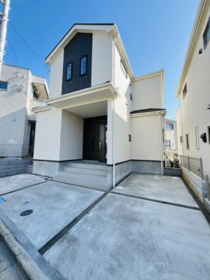 神奈川県茅ヶ崎市赤羽根の新築一戸建ての現地外観写真